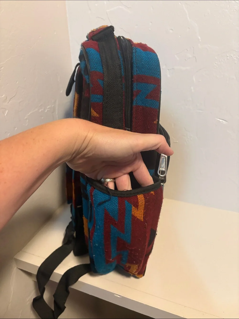 Princess Kids Backpack by - Teal & Burgundy Aztec